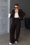 Velvet Blazer and Palazzo Pants Set - 3