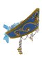 Women's Traditional Headdress Kokoshnik - Blue with Mustard Yellow Beads - 3