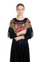 Midnight Floral Majesty Shawl – Black Heritage Pattern - 3