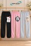 Winter, Spring, and Autumn Elastic-Leg Sweatpants Set in Black, Pink, and Gray (3-Piece)