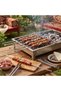 5 Spiral-Grooved Cubed Meat Skewers – Thick Square Metal Skewers, 50 CM, Barbecue Skewers with Non-Slip Ergonomic Handles - 3