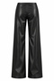 Women's Laceless Leather Wide-Leg Long Relaxed Pants - 4