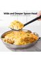 Solid & Slotted Silicone Cooking Spoons for Serving (Black) - 4