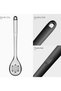 Solid & Slotted Silicone Cooking Spoons for Serving (Black) - 8