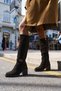 CLARK WOMEN'S ANTHRACITE BLACK GENUINE SUEDE BOOTS WITH BUCKLE DETAIL