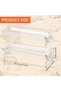 2Pcs Acrylic Cracker Serving Tray Transparent Macaron Display Rectangular Multipurpose - 5