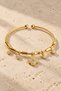 Women's Gold-Colored Clover Charm Cuff Bracelet with Zircon Stones (Ships in a Box)