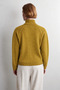 Women's Knitted Mustard-Colored Sweater with a Boat Neck Made from Lambswool - 4