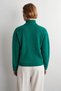 Women's Knitted Navy Blue Sweater with a Boat Neck Made from Lambswool - 4