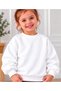 Unisex Kids' WHITE Two-Ply, No-Seam Sweatshirt with Corded Fabric Collar, Sleeves, and Hem; Oversized, Plain Sweatshirt
