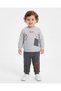 Boys' Baby Dinosaur-Printed Winter 3-Ply Fleece 1-2-3-4 Years Old 2-Piece Top and Bottom Set - 2