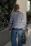 Navy Blue Ellen Striped Crew Neck Women's Knit Sweater - 5
