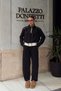 Black Ruched-Paneled Cardigan and High-Waisted Sweatpants Women's Top and Bottom Set - 3