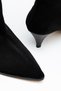 Slouchy Patent Leather Custom-Designed Black Suede Women's Heeled Boots - 3
