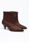 Slouchy Patent Leather Custom-Designed High-Heeled Dark Brown Suede Women's Boots