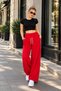 Women's Viral-Style 3-Thread Wide-Leg Palazzo Sweatpants, High-Waisted, Relaxed Fit - 3