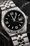 Men's Wristwatch: Silver-Toned, Steel Strap, Black Dial, Calendar, Stylish Design - 5