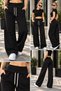 Women's Viral-Style 3-Thread Wide-Leg Palazzo Sweatpants, High-Waisted, Relaxed Fit - 5