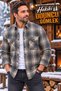 Men's Classic Flared Lumberjack Long-Sleeve Plaid Cotton Shirt with Two Pockets - 2