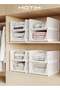 Motim Stackable Plastic Storage Basket 4PCS Large Foldable Closet Organizer Stackable Drawer for - 2