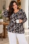 Stretch Fabric Viscose Blouse – Style and Comfort - Plus Size - Patterned - 3