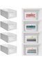 DUNISO 4 Pcs Foldable Closet Storage Organizer，Visible Wardrobe Drawer Organizers，Cotton Washable