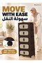 WALALLA 5 Tiers Folding Storage Cabinet,Stackable Storage Bins with Doors and Wheels - 4