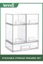 LENND Stackable Storage Drawers Set of 5, Clear Plastic Organizer Bins for Beauty Supplies,Ideal