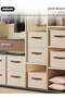 DUNISO 3 Pieces Foldable Closet Storage Organizer, Washable Closet Storage Boxes with Carrying - 3