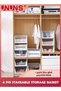 UNUNS Stackable Plastic Storage Basket,4 Pack Large Foldable Closet Organizer,Stackable Drawer For - 4