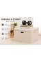 Silkja Foldable Storage Box with Lid | Large Fabric Storage Bin Organizer with Handles - 5