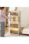 4 Layer Foldable organizer storage Storage Cabinet with Casters, Plastic Storage Bins - 5
