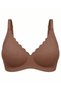 Seamless Wavy-Edge Bralette - Laser Cut, Stitch-Free, Non-wired Bra with Adjustable Straps - Cappuccino - 2