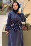 Patterned Velvet Matching Jacket and Skirt Set - 3