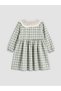 Baby Collar Plaid Girl's Dress - 4