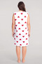 Women's Patterned Basic Plus-Size Nightgown - White - 4