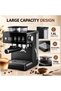 Espresso Coffee Machine with Built-in Coffee Grinder, 1.8L Water Tank, 150g Bean Hopper, Steam Wand for Milk Frothing, Removable Drip Tray, Digital Display, Espresso Maker for Home - 3