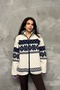 Zippered Patterned Plush Fleece Jacket SUN612 - 5