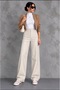 Women's High-Leg, Wide-Leg Palazzo Leather Pants with Brushed Inside Zippers
