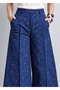 Blue Jeans with Stretch Fabric, Wide-Leg, and Star-Patterned Denim Pants - 4