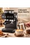 Espresso Coffee Machine with Built-in Coffee Grinder, 1.8L Water Tank, 150g Bean Hopper, Steam Wand for Milk Frothing, Removable Drip Tray, Digital Display, Espresso Maker for Home - 6