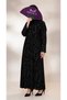 Black Abaya with a Tie-Dye Pattern.