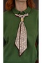 Women's Green Polo Collar Sweater with Scarf Detail - 4