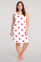 Women's Patterned Basic Plus-Size Nightgown - White - 3