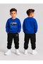 Children's Printed Winter Sweatsuit Top and Bottom Set: 3-Ply Brushed Inside Crew Neck Sweatshirt and Cotton Pants Set