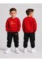 Children's Printed Winter Sweatsuit Top and Bottom Set: 3-Ply Brushed Inside Crew Neck Sweatshirt and Cotton Pants Set