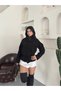 Women's Double-Buttoned Mock Neck Belted Short Melton Coat - 2