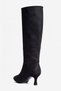 Women's Suede Boots with Zipper, Heeled, and Covered Heel - Venus Black - 3
