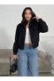 New Season Women's Oversized Mock Neck Double-Pocket Imported Suede Jacket - 7