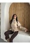 Women's Double-Buttoned Mock Neck Belted Short Melton Coat - 6